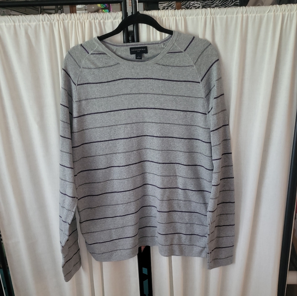 Banana Republic size large men's striped long sleeve sweater, good condition - Picture 1 of 4